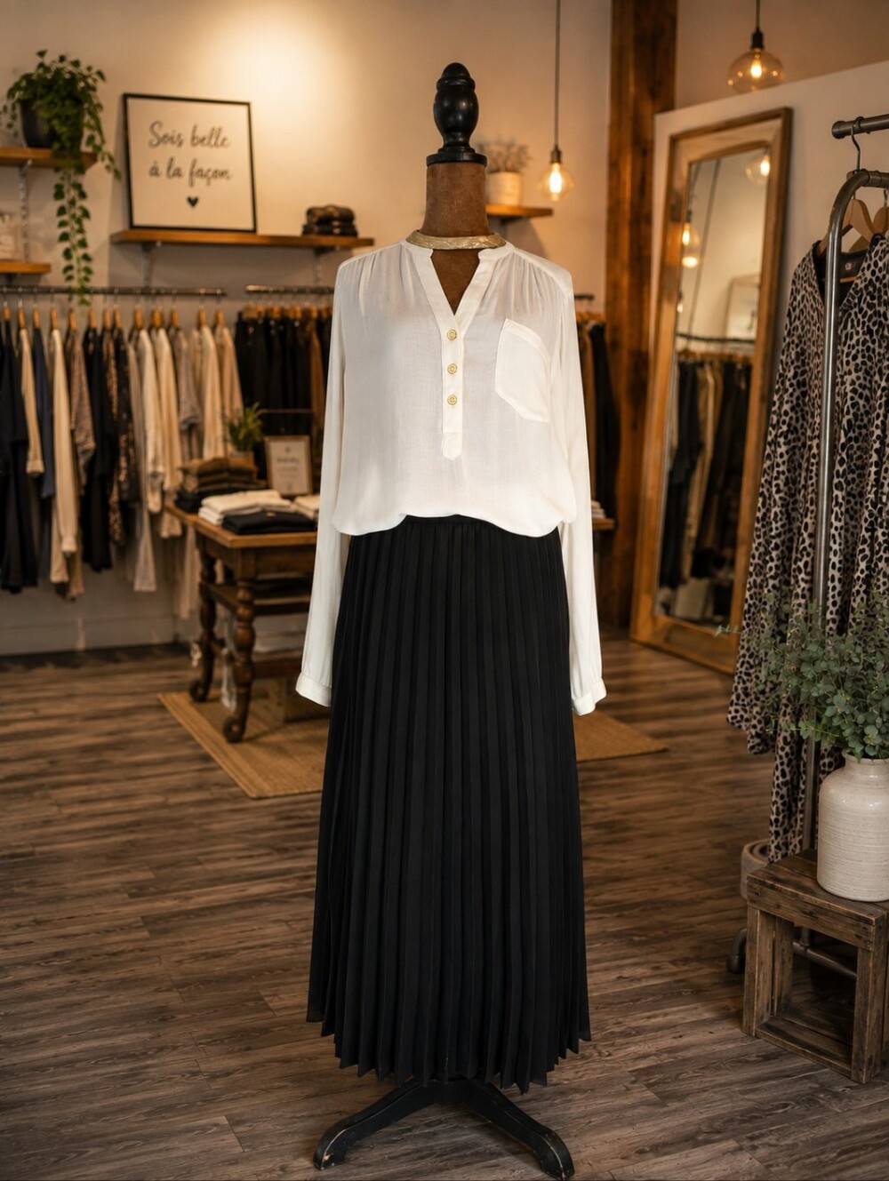 L/G Forever 21 Off-white Blouse With Gold-tone Buttons